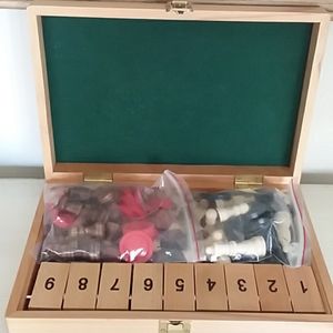 NWOT Wooden checkers and chess set